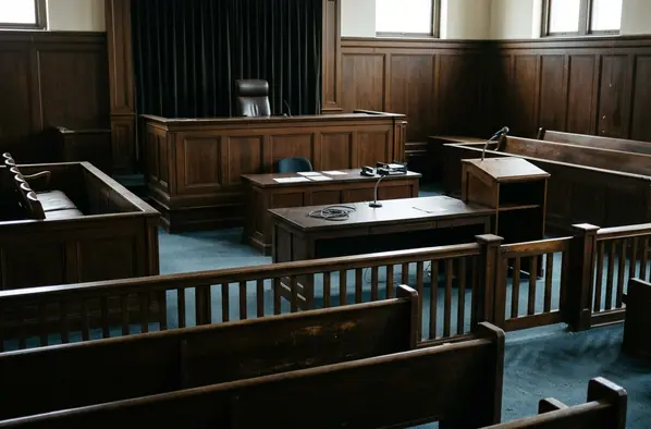 Image showing empty courtroom