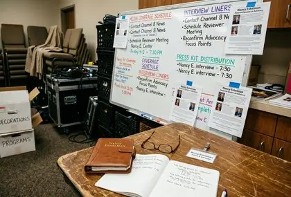 News clippings covering homicide survivor advocacy